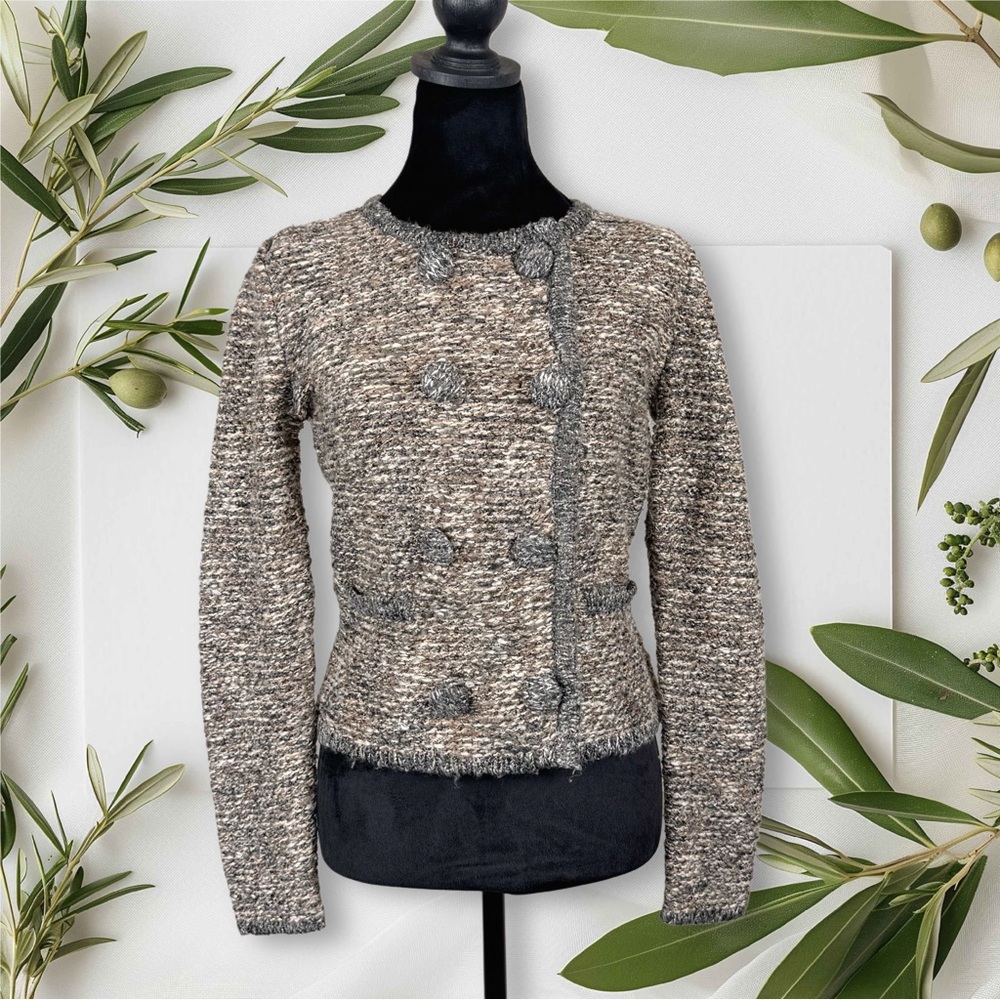 CAbi 3016 Ritz Cardigan Boucle Chunky Knit Double Breast Snap Sweater